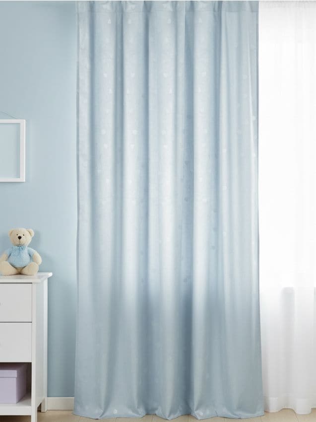 Sinsay - Zamatová záclona s reliéfnym vzorom - svetlomodrá