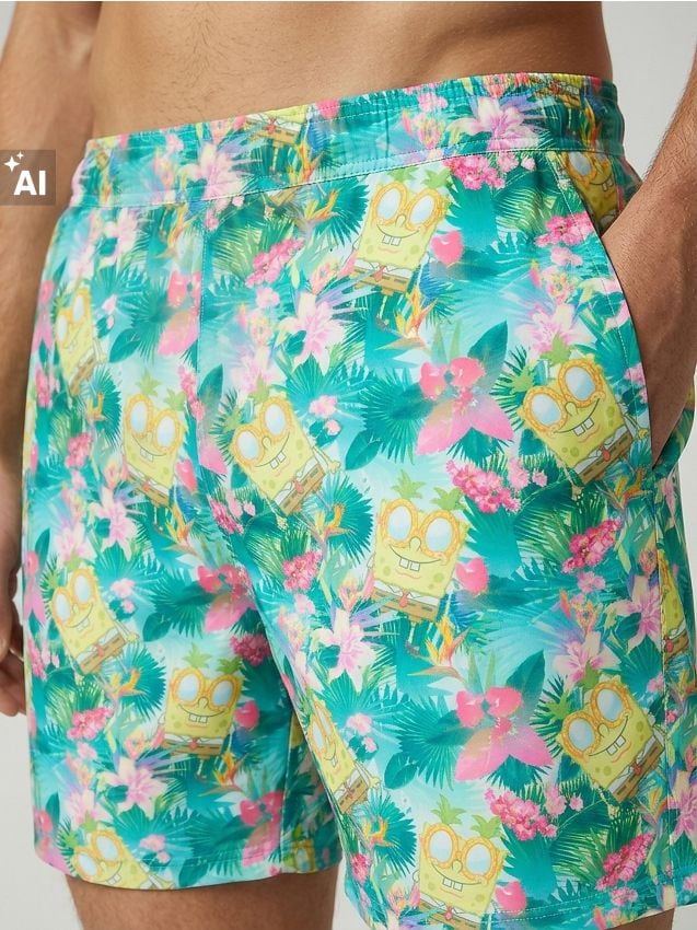 Sinsay - Pantaloni scurți cu model SpongeBob - multicolor