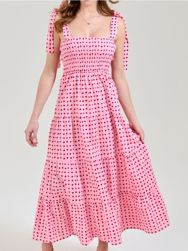 Abito midi con effetto a balze in stile retrò - multicolor