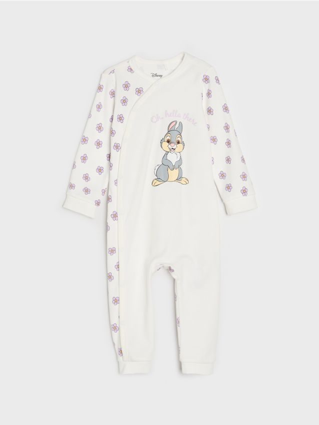 Sinsay - Salopetă din bumbac pentru bebeluși Bambi - crem