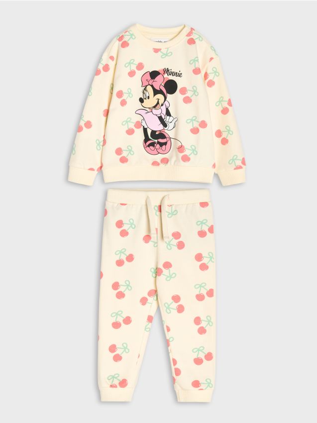 Sinsay - Set din bumbac cu imprimeu Minnie Mouse - crem