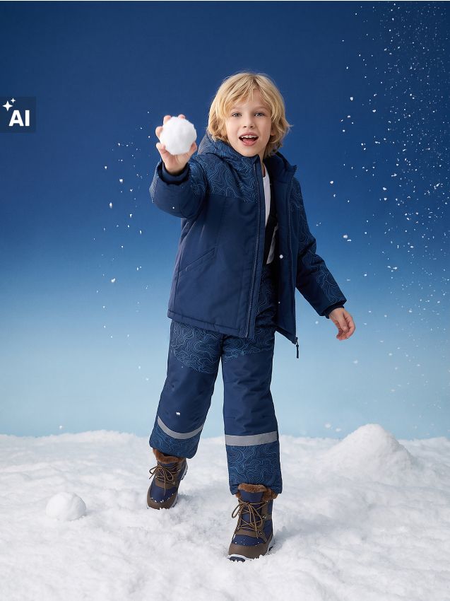 Sinsay - Pantaloni de schi termoizolanți cu elemente reflectorizante - bleumarin