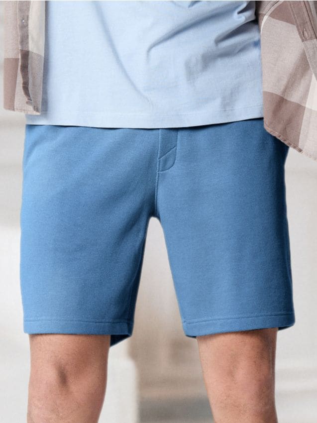 Sinsay - Pantaloni scurți cu șnur decorativ - albastru metalizat