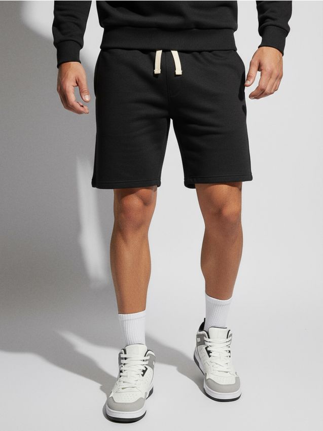 Sinsay - Pantaloni scurți cu șnur decorativ - negru