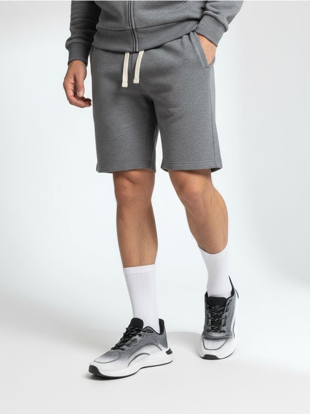 Sinsay - Kraťasy s viazaním - svetlošedá