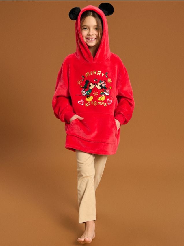 Sinsay - Teplá mikina Mickey Mouse - červená