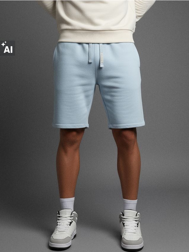 Sinsay - Pantaloni scurți slim fit - albastru-pal
