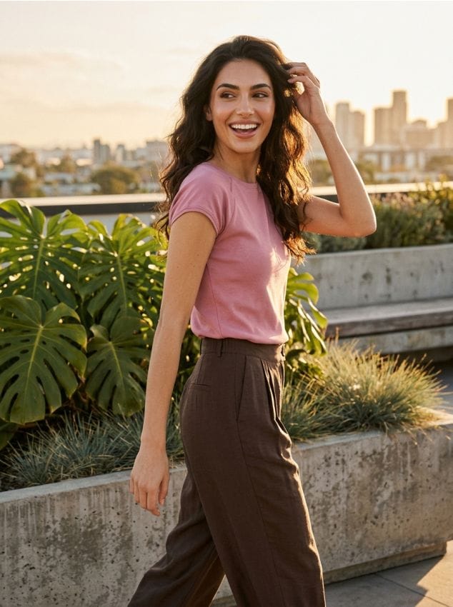 Sinsay - Koszulka z krótkim rękawem - różowy