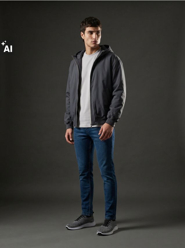 Sinsay - Blugi slim fit cu efect de spălare - albastru metalizat