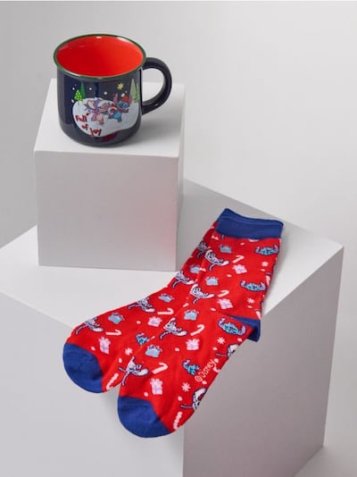 Božični darilni set: skodelica in nogavice Stitch