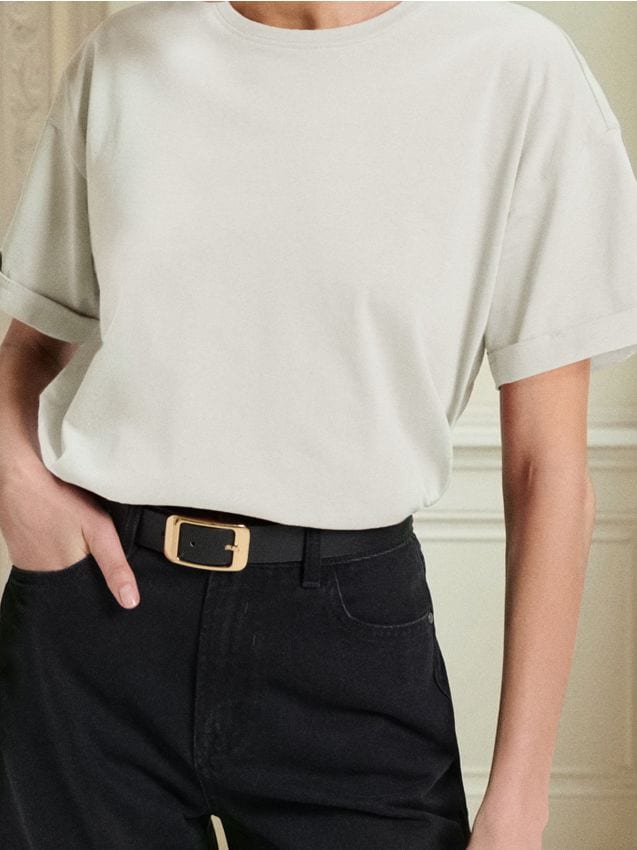 Sinsay - Tričko s krátkym rukávom - krémová