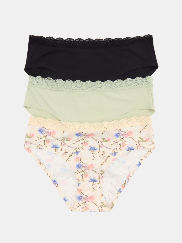 Sinsay - Chiloți cu dantelă set 3 bucăți - multicolor