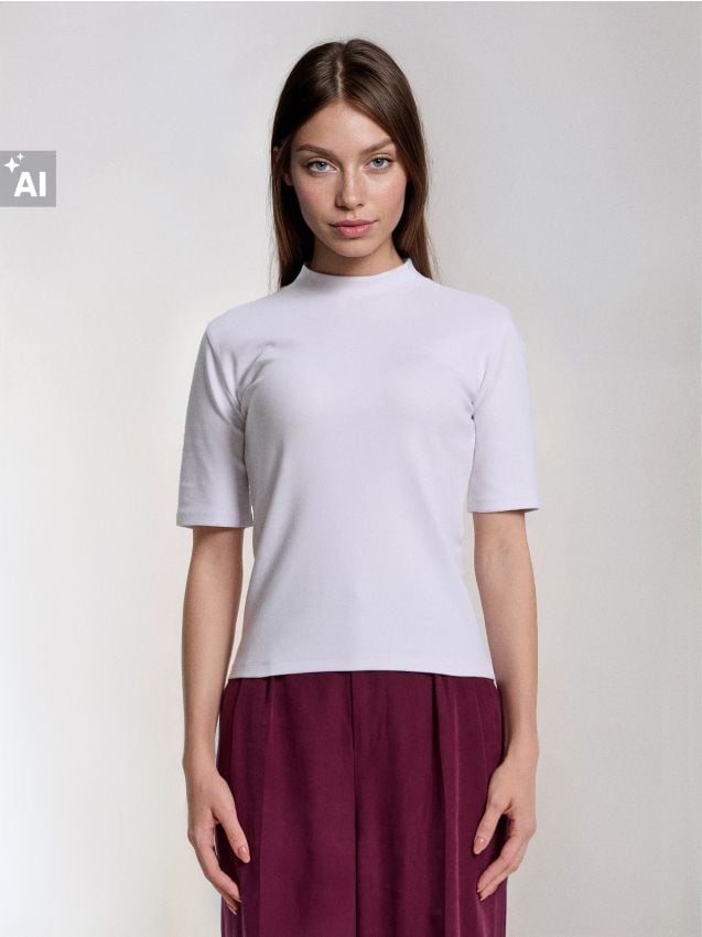 Sinsay - Tricou din bumbac basic - alb