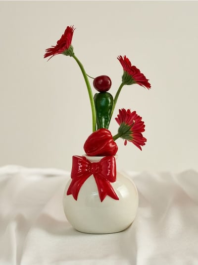 Різдвяна ваза з бантом