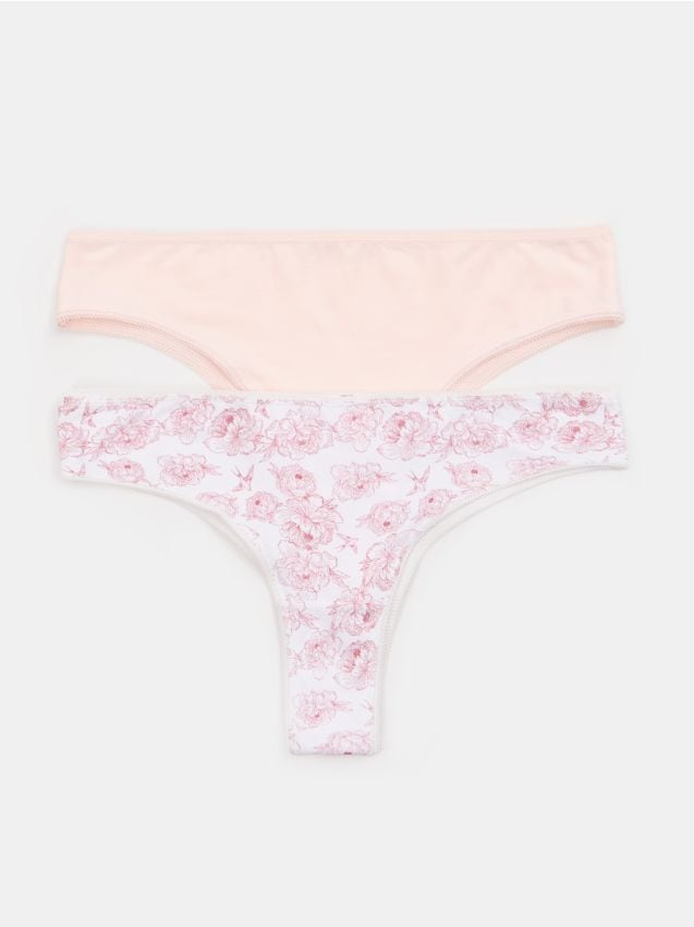 Sinsay - Bawełniane majtki brazyliany 2 pack - wielobarwny