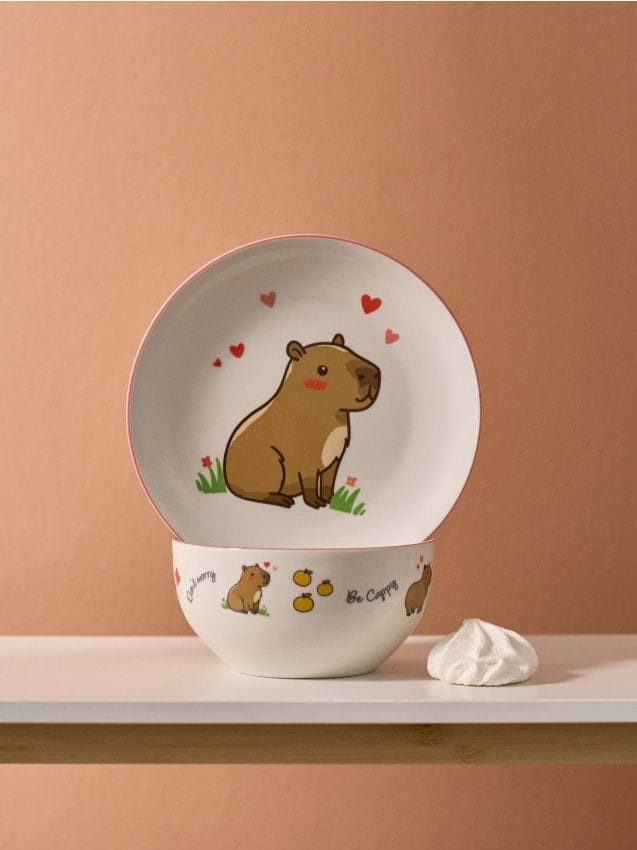 Sinsay - Keramický tanier s motívom kapybary - viacfarebná