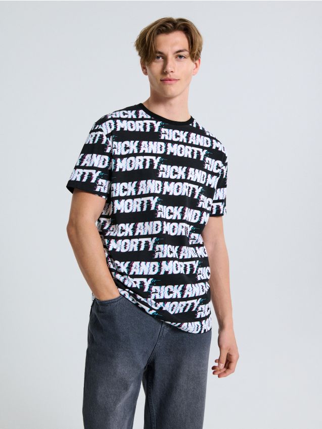 Sinsay - Tricou cu imprimeu Rick and Morty - negru
