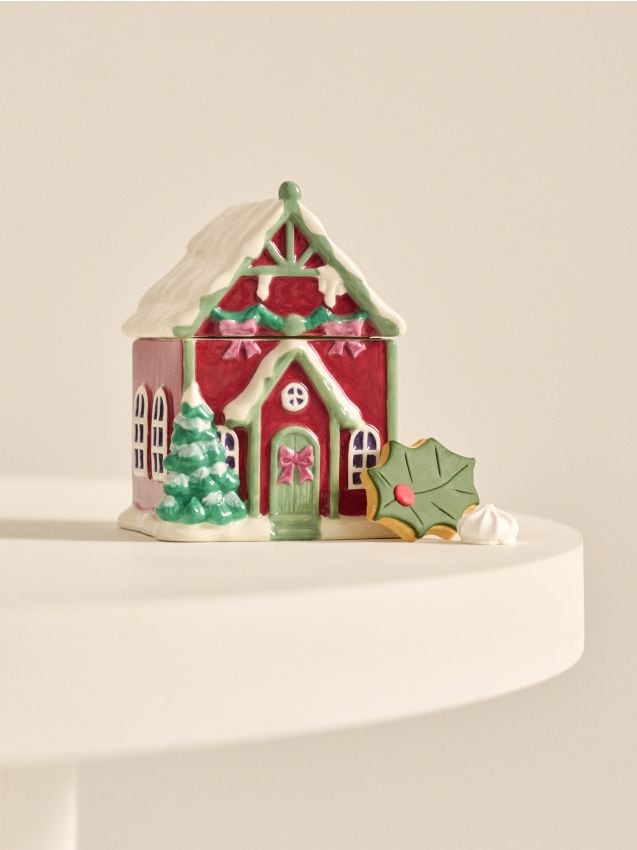 Sinsay - Nádoba na potraviny s vekom v tvare domčeka - červená