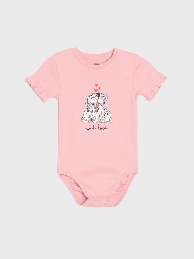 Sinsay - Body din bumbac 101 Dalmatians - roz-trandafiriu