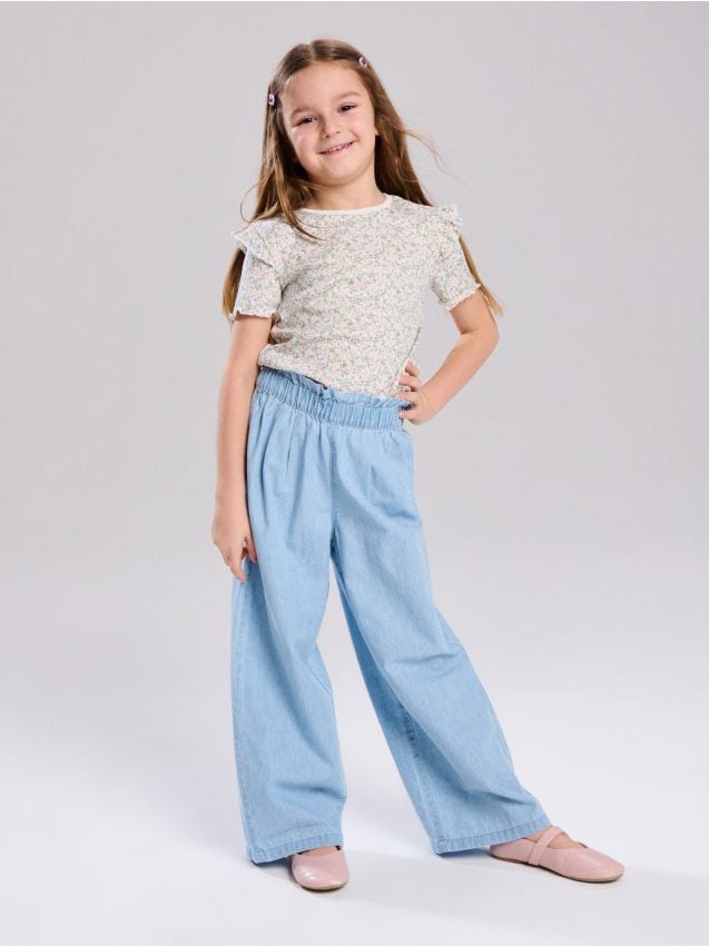 Sinsay - Spodnie light denim - niebieski