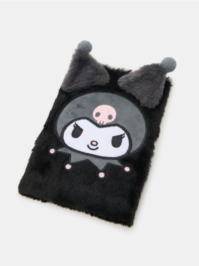 Sinsay - Caiet pufos cu blană sintetică Kuromi - negru