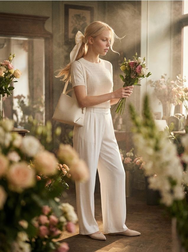 Sinsay - Bluză tip pulover cu model ajurat și adaos de in - crem