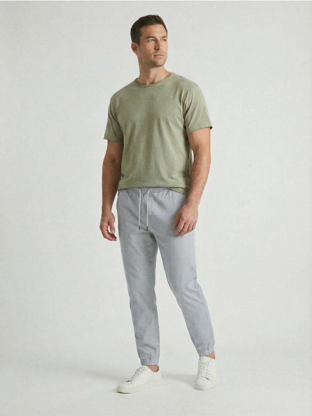 Sinsay - Pantaloni din bumbac jogger - gri deschis
