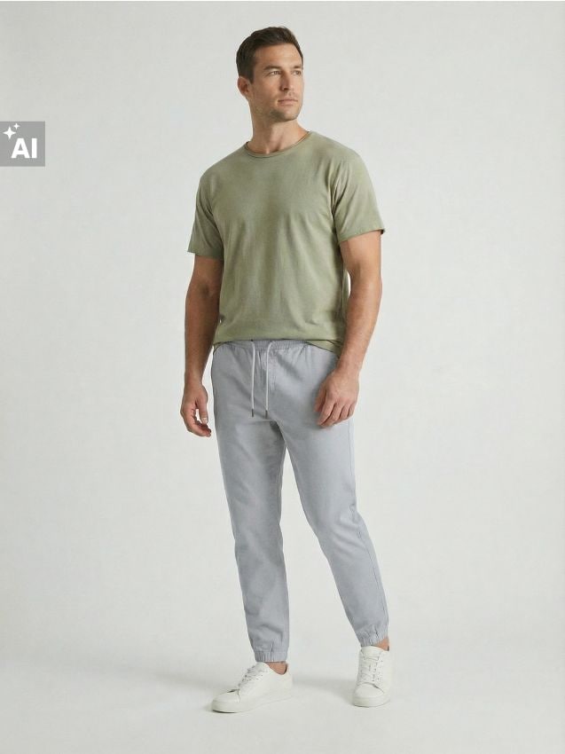 Sinsay - Pantaloni din bumbac jogger - gri deschis