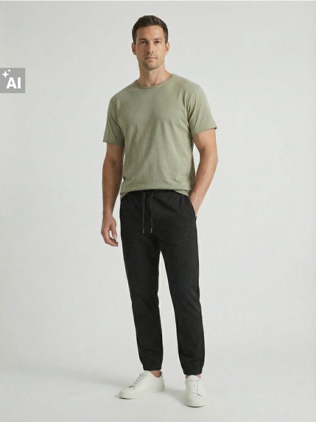 Sinsay - Pantaloni din bumbac jogger - negru