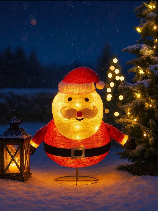 Sinsay - Vianočná LED lampička v tvare Santa Clausa - červená