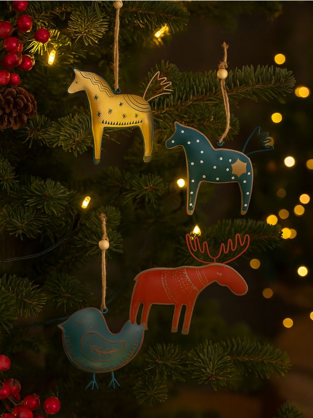 Sinsay - Vianočné ozdoby v tvare zvierat 4 balenie - viacfarebná