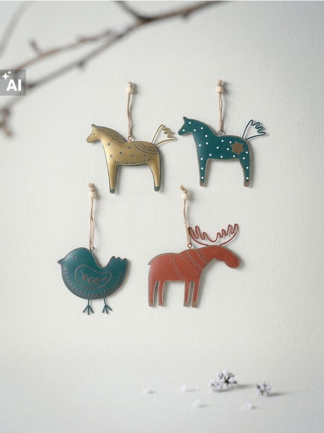 Sinsay - Ornamente de Crăciun în formă de animale 4 pachet - multicolor