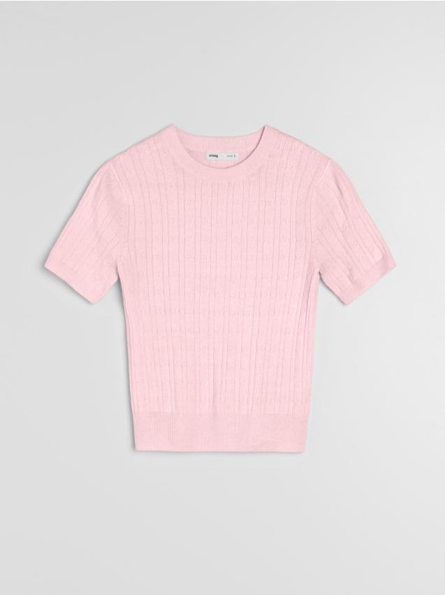 Sinsay - Bluză tip pulover - roz-pastel