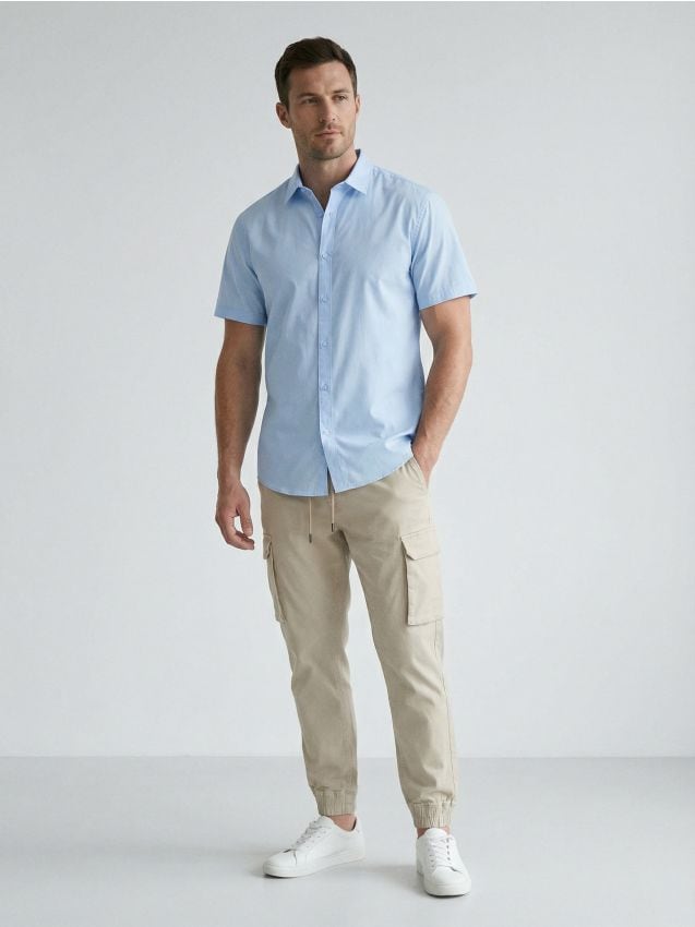 Sinsay - Spodnie jogger cargo - beżowy