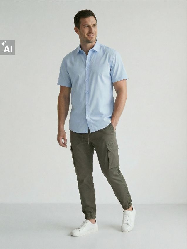 Sinsay - Spodnie jogger cargo - khaki