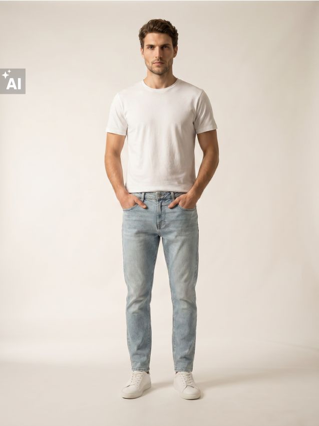 Sinsay - Jeansy cropped carrot - niebieski