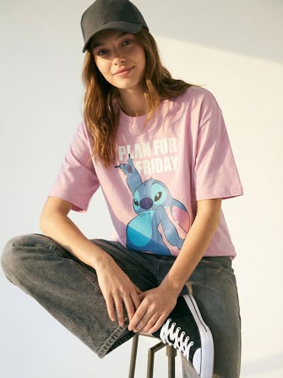 Бавовняна футболка з принтом Lilo & Stitch