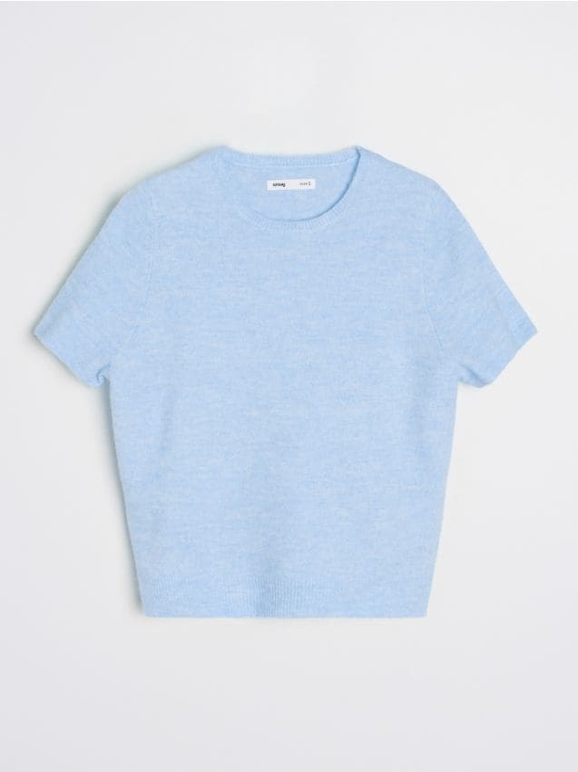 Sinsay - Sveterová blúzka s prímesou vlny - svetlomodrá