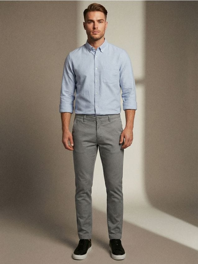 Sinsay - Pantaloni chino slim - gri-neutru