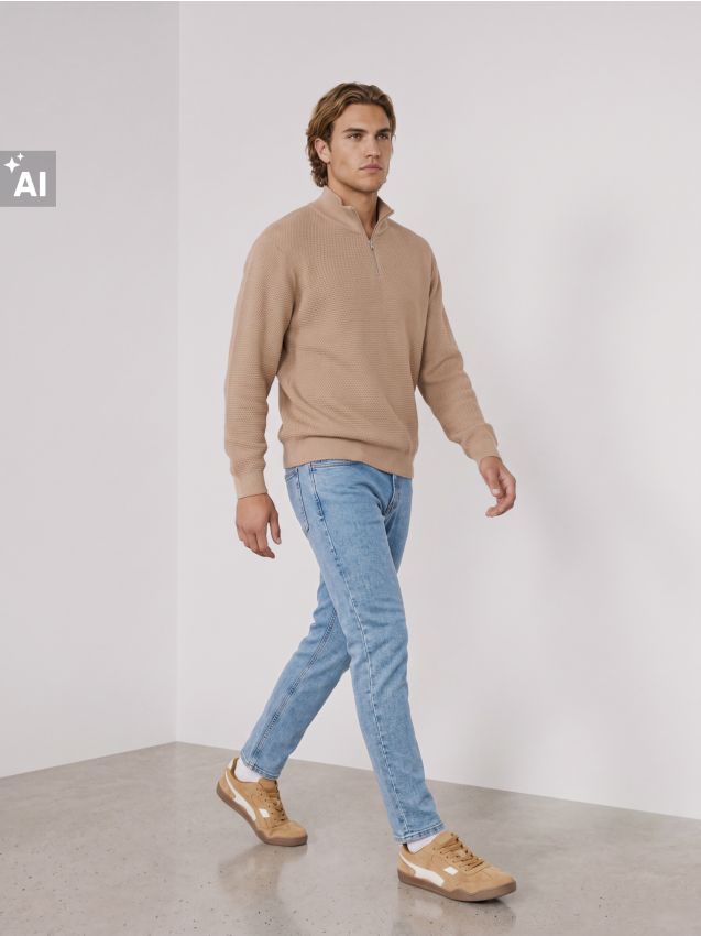 Sinsay - Blugi regular fit - albastru