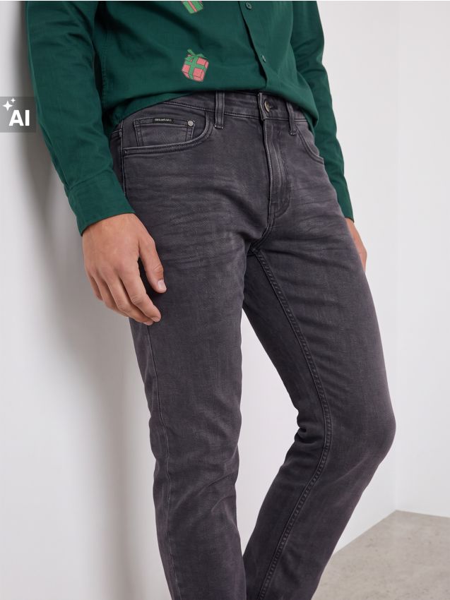 Sinsay - Džínsy regular fit - šedá