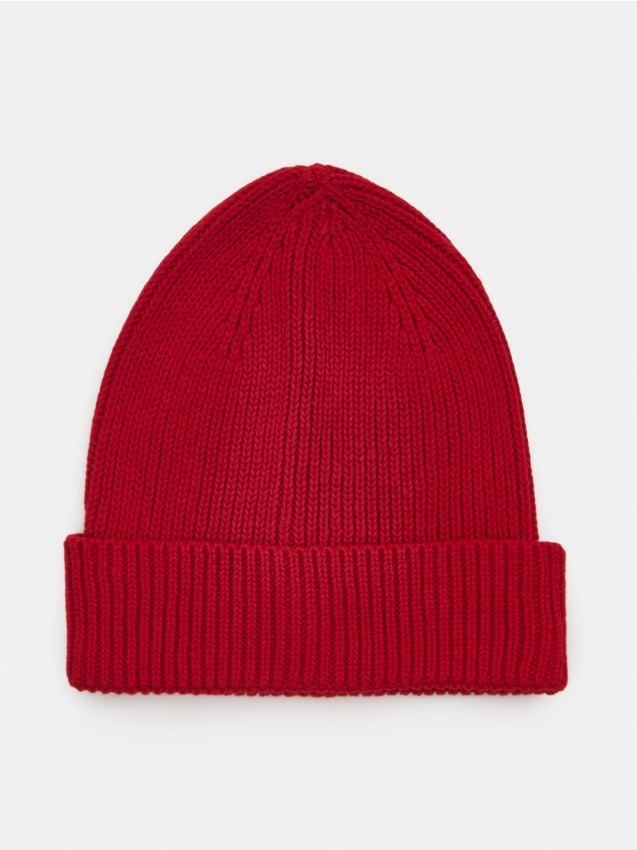 Sinsay - Căciulă beanie din bumbac - roșu