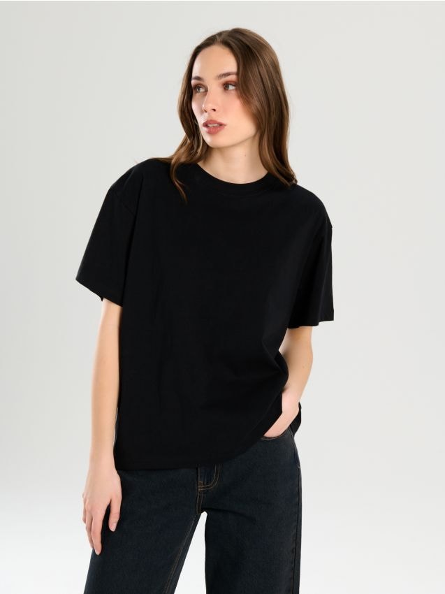 Bawełniana koszulka basic - SINSAY