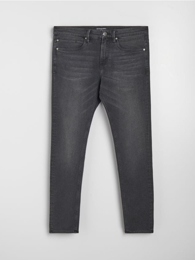 Sinsay - Blugi skinny cu efect de prespălare - gri