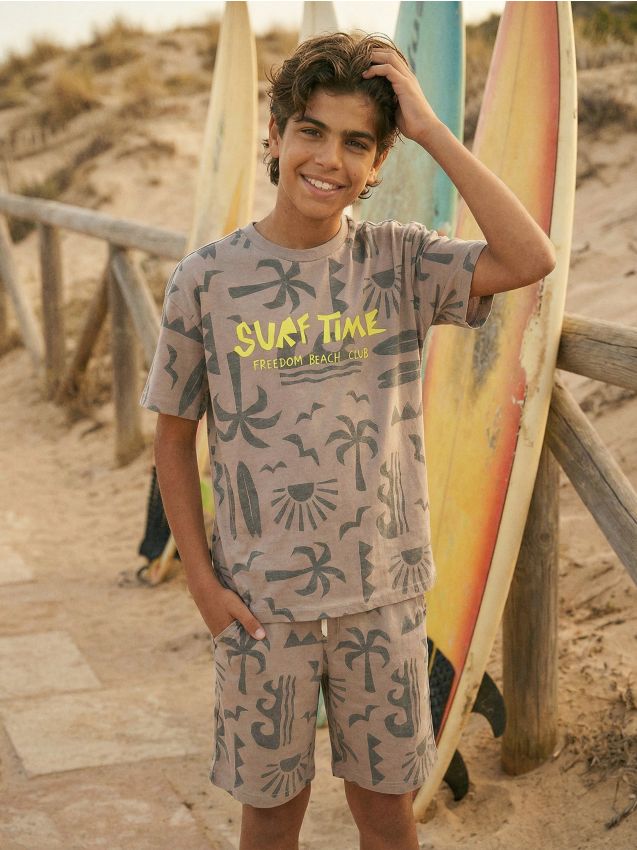 Sinsay - Compleu cu tricou și pantaloni scurți - multicolor