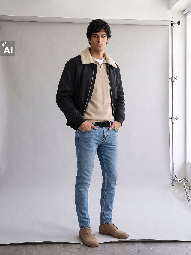 Sinsay - Blugi regular fit cu efect de prespălare - albastru