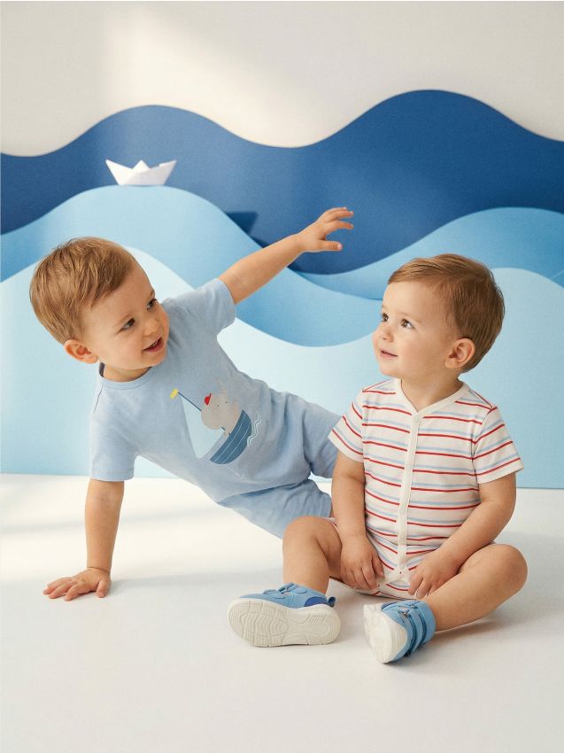 Sinsay - Salopetă din bumbac 2 pack - albastru-pal