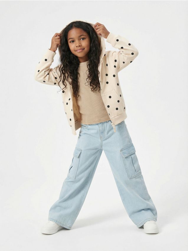 Sinsay - Blugi cargo - albastru