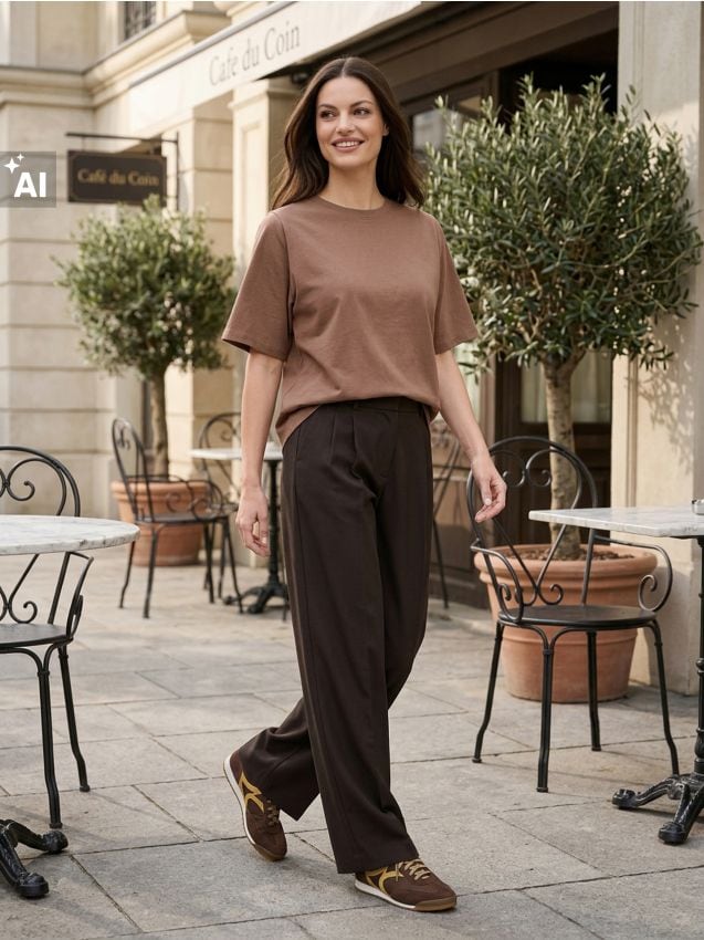 Sinsay - Tricou simplu cu mânecă scurtă - cafeniu