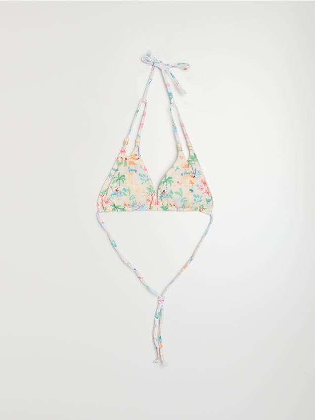 Sinsay - Sutien bikini triunghiular cu model și cupe detașabile - multicolor